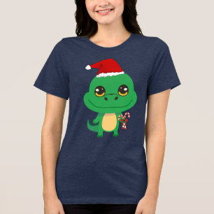 Camiseta Crocodilo de Natal bonito