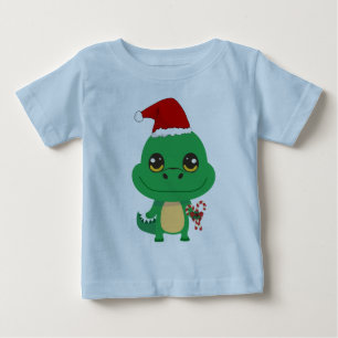 Camiseta Crocodilo de Natal bonito
