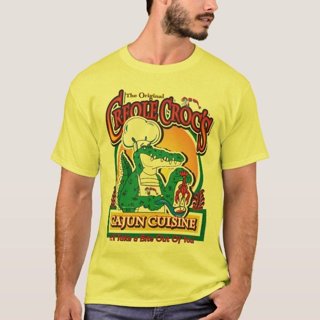 Camiseta Crocodilo de Nova Orleans Cajun (Frente)