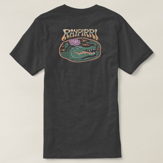 Camiseta Crocodilo e Lotus - Raypirri (Verso do Design)