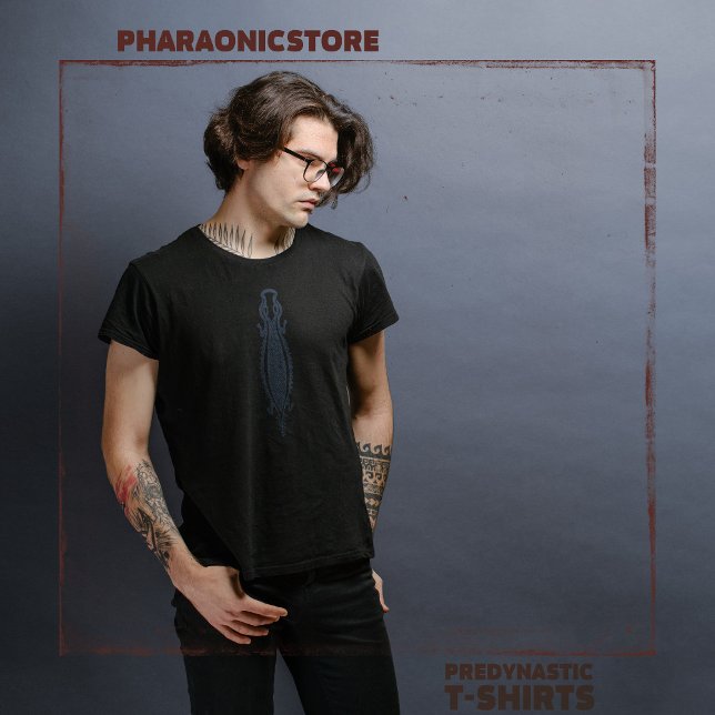 Camiseta Crocodilo Egípcio Preto e Azul Preditnastico (Criador carregado)