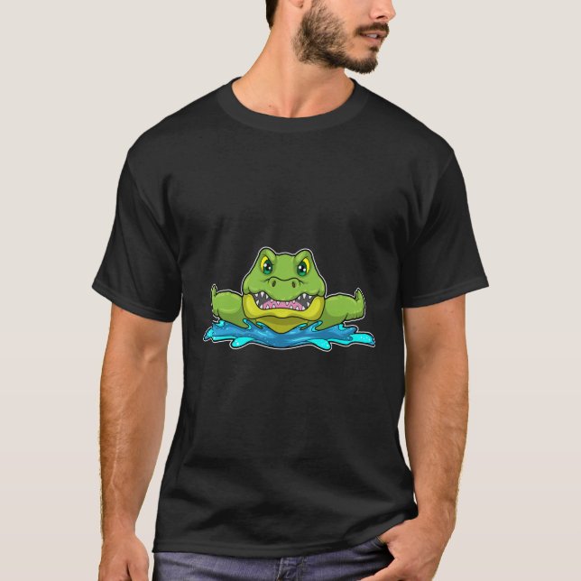 Camiseta Crocodilo em Nadação na Água (Frente)