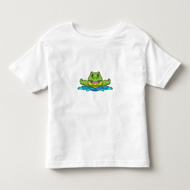 Camiseta Crocodilo em Nadação na Água (Frente)