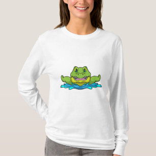 Camiseta Crocodilo em Nadação na Água