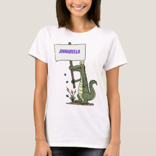 Camiseta Crocodilo engraçado, alinhador com cartoon