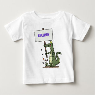 Camiseta Crocodilo engraçado, alinhador com cartoon