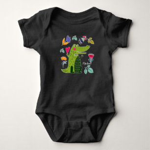 Camiseta Crocodilo Engraçado com Bebês Personalizados com