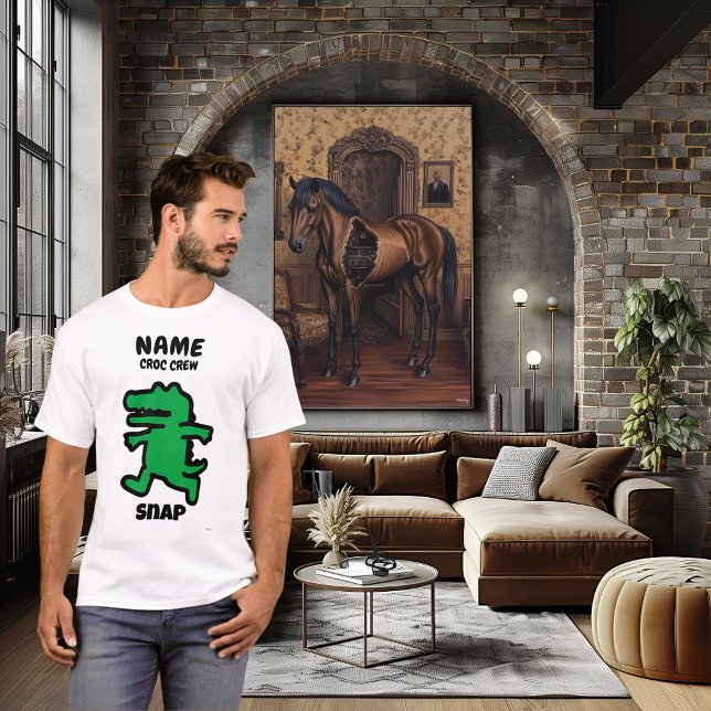 Camiseta Crocodilo Engraçado Instantâneo – Design Personali (Criador carregado)