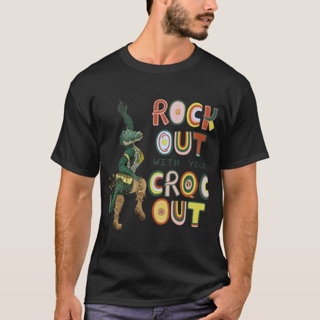 Camiseta Crocodilo Engraçado Sai Com Seu Corpo (Frente)