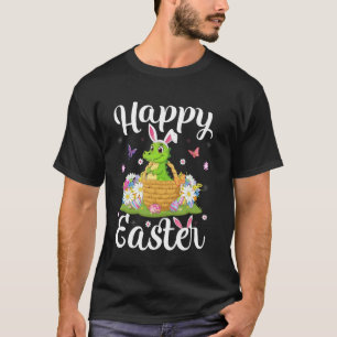 Camiseta Crocodilo Feliz Caça aos Ovos de Páscoa Orelha de
