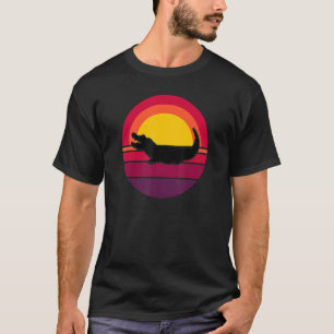 Camiseta Crocodilo Fofo Aligator Retro Pôr do Sol Réptil Mã