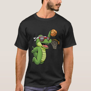 Camiseta Crocodilo jogando basquete