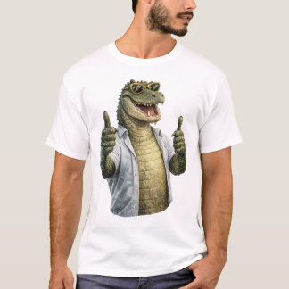 Camiseta Crocodilo Legal Dá um Joinha – Estilo Divertido de