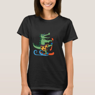Camiseta Crocodilo Lover Skiator Alligator Réptil Water Ski