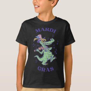 Camiseta Crocodilo Mardi Grawr Costume Mardi Gras Gator Men