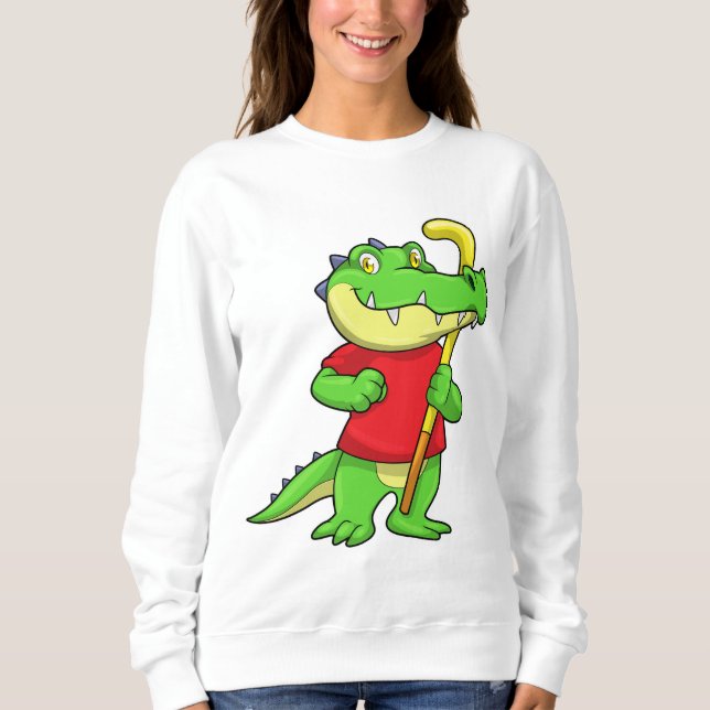Camiseta Crocodilo no hóquei em campo com Stick (Frente)
