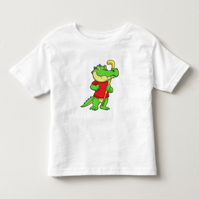 Camiseta Crocodilo no hóquei em campo com Stick (Frente)