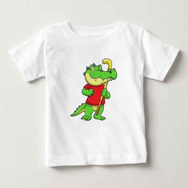 Camiseta Crocodilo no hóquei em campo com Stick (Frente)
