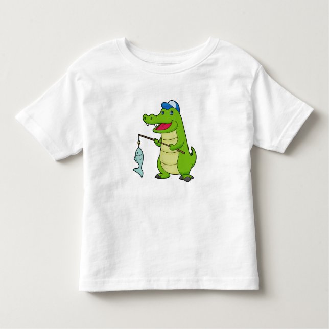 Camiseta Crocodilo Pesca com Pescado (Frente)