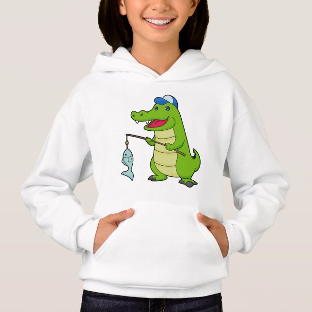 Camiseta Crocodilo Pesca com Pescado (Frente)