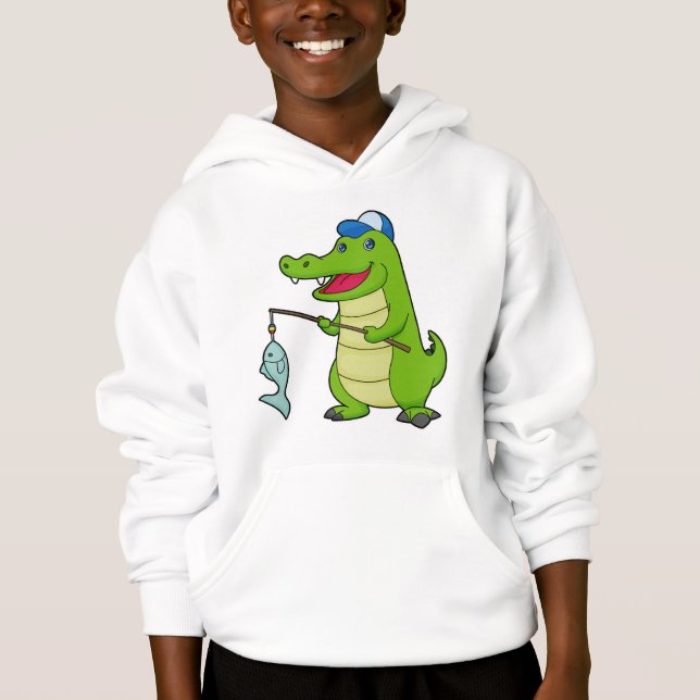 Camiseta Crocodilo Pesca com Pescado (Frente)