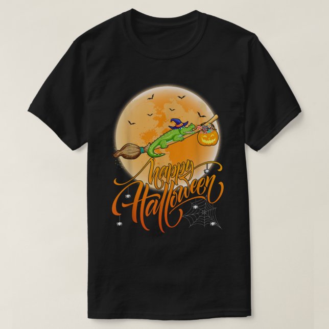 Camiseta Crocodilo Ride Witch Vintage Crocodilo Hallow (Frente do Design)
