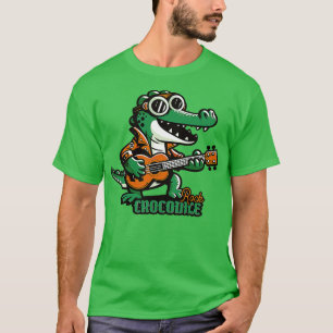 Camiseta Crocodilo Rock Retro Music Fan