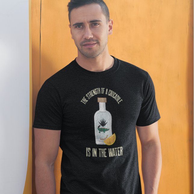 Camiseta Crocodilo Tequila Botão Verme Engraçado (Criador carregado)