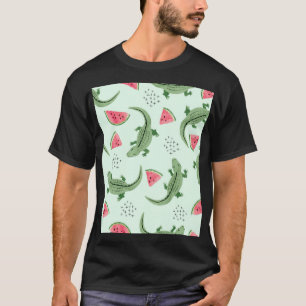 Camiseta Crocodilo Watermelon, Padrão de colheita de Abstra
