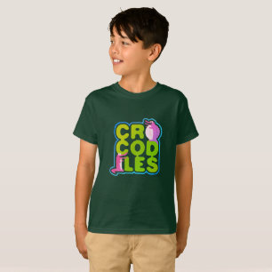 Camiseta Crocodilos com dois crocos felizes - letras verdes