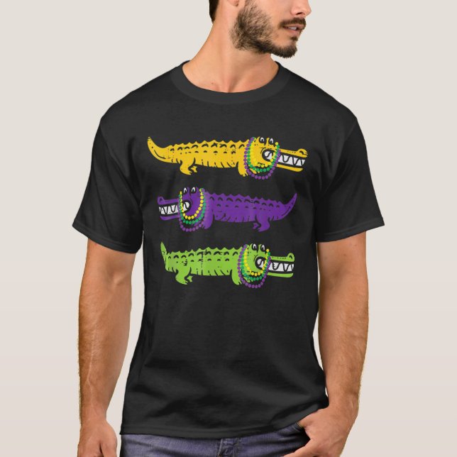 Camiseta Crocodilos de jacaré Luisiana Mardi Gras Men (Frente)