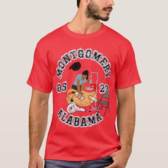 Camiseta CROCS CPR NURSE Montgomery Brawl Alabama Tea Party (Frente)