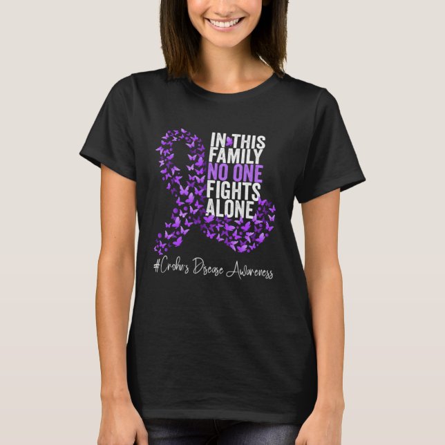 Camiseta Crohn's Disease Awareness Month Purple Ribbon (Frente)