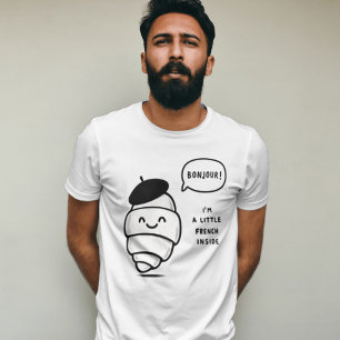 Camiseta Croissant Francês Whimsical
