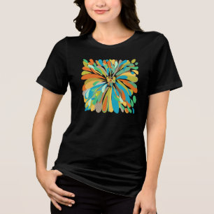 Camiseta Crolisântemo Cor Azul Cor - de - laranja Verde