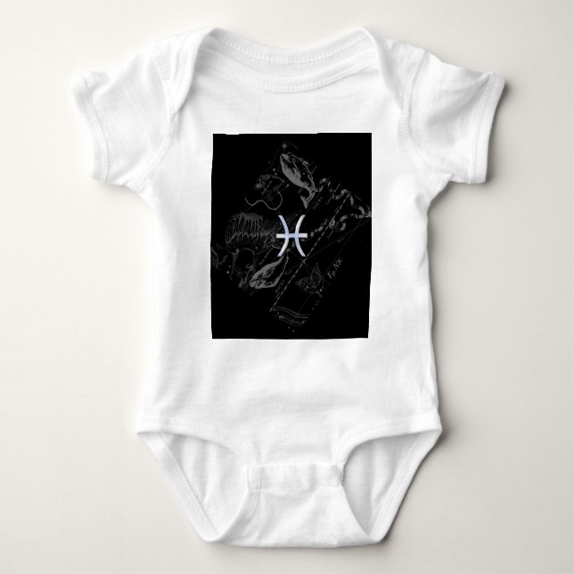 Camiseta Cromo como Peixes Zodiac Sign on Black Hevelius (Frente)