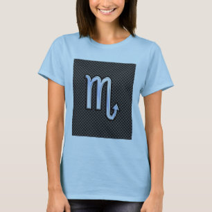 Camiseta Cromo Como Scorpio Sinal Zodiac Impressão de Fibra