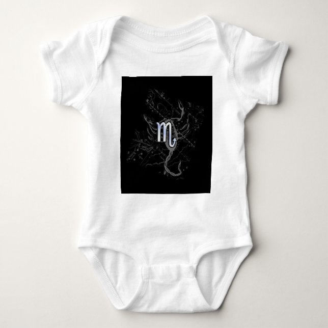 Camiseta Cromo como Scorpio Zodiac Símbolo em Hevélio (Frente)