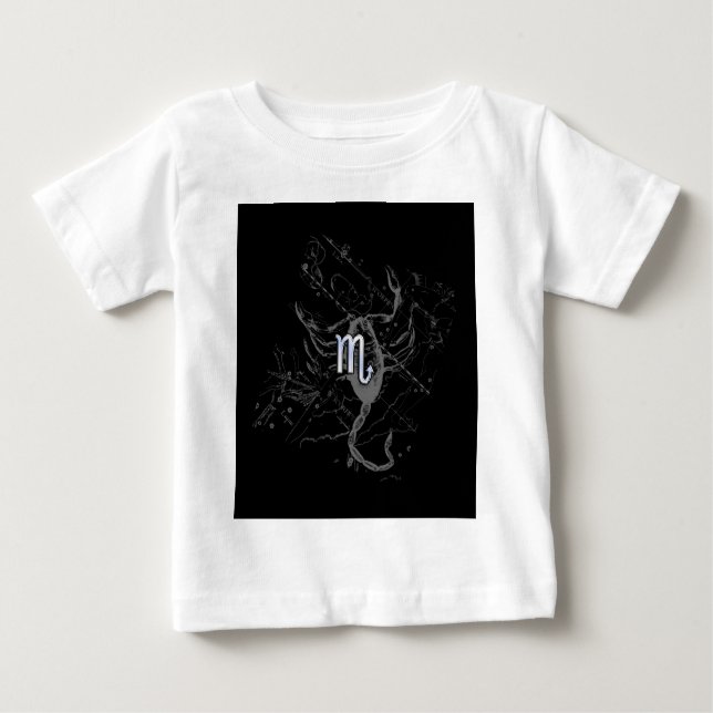 Camiseta Cromo como Scorpio Zodiac Símbolo em Hevélio (Frente)