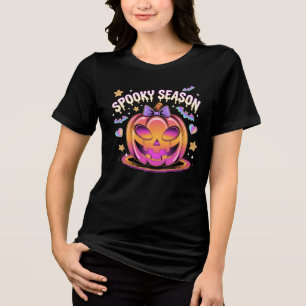 Camiseta Cromo Futurístico Jack-O'-Lanterna Halloween T-Shi