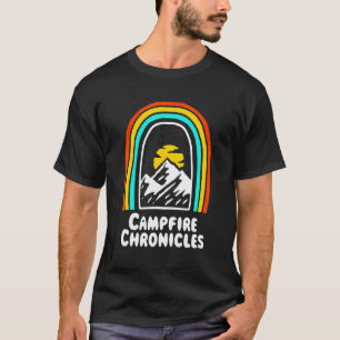Camiseta Crônicas de Acampamento Fogueira Campismo ao Ar Li