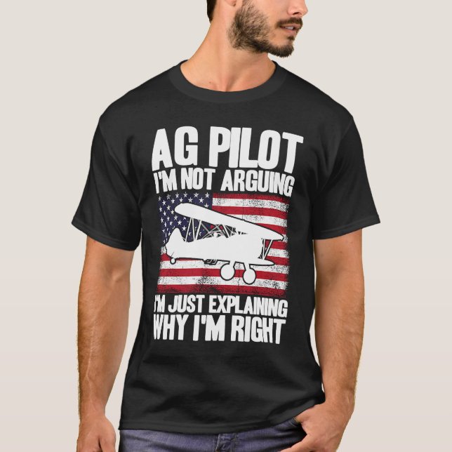 Camiseta Crop Duster American Flag Explicando por que estou (Frente)