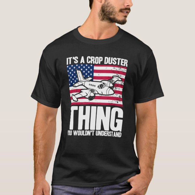 Camiseta Crop Duster American Flag It's A Crop Duster Thing (Frente)