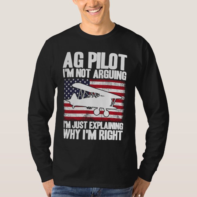 Camiseta Crop Duster American Flag Just Explaining Why I'm  (Frente)