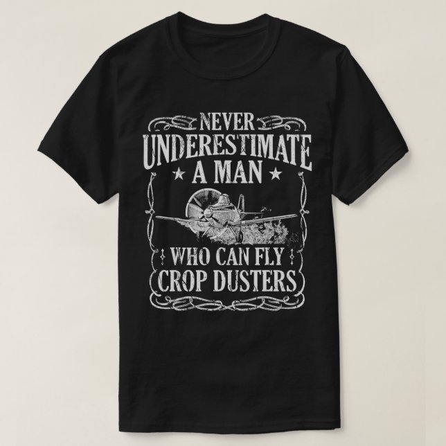 Camiseta Crop Duster Pilot Fly Dusting Agricultural  (Frente do Design)