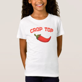 Camiseta Crop Top, Red Hot Pepper, Vegetais, Crianças Engra