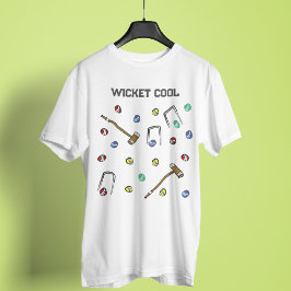 Camiseta Croquet Pattern Wicket Legal Cute Mão Ilustrada