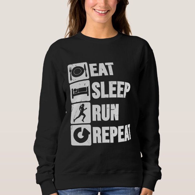 Camiseta Cross-Country Sleep Executar Repetir Mulheres Em C (Frente)