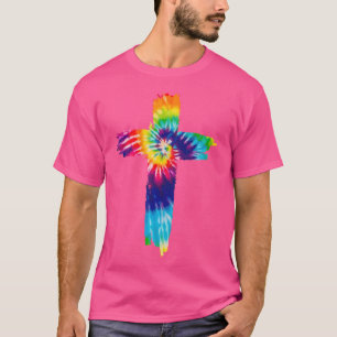 Camiseta Cross Tie Dye Christian Jesus Hippie Bíblia Religi