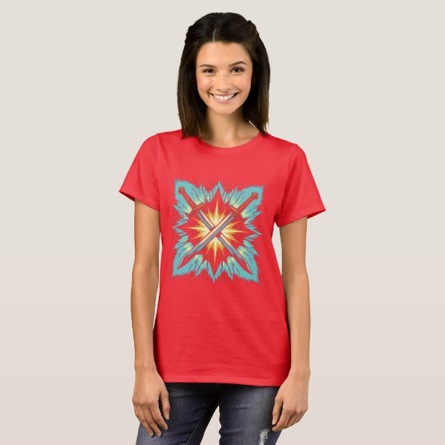 Camiseta Crossed Fantasy Arrows with Glowing Energy – Dynam (Frente Completa)